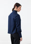 Chemise boutonnée à col en soie transparente