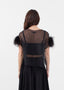 Haut en plumes d'organza
