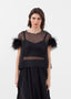 Haut en plumes d'organza