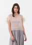 Haut en plumes d'organza