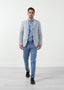 Blazer à cinq boutons en seersucker
