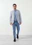 Blazer à cinq boutons en seersucker