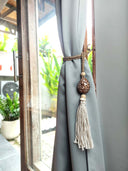 Keong Pair of Curtain Tiebacks Shells with Seagrass Rope