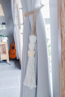 White Olon Pair of Boho Curtain Holdbacks