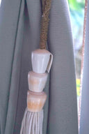 White Olon Pair of Boho Curtain Holdbacks