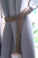 White Olon Pair of Boho Curtain Holdbacks