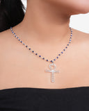 Pendant Eye Of Horus On Silver Chain With Stones
