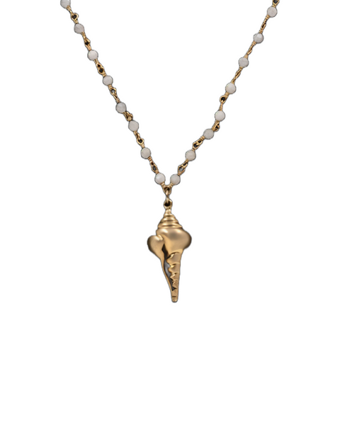 Pendant Shell On The Stones In Gold Plated