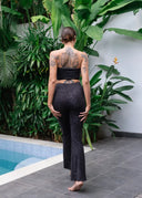 Flare Leggings in Black on Black