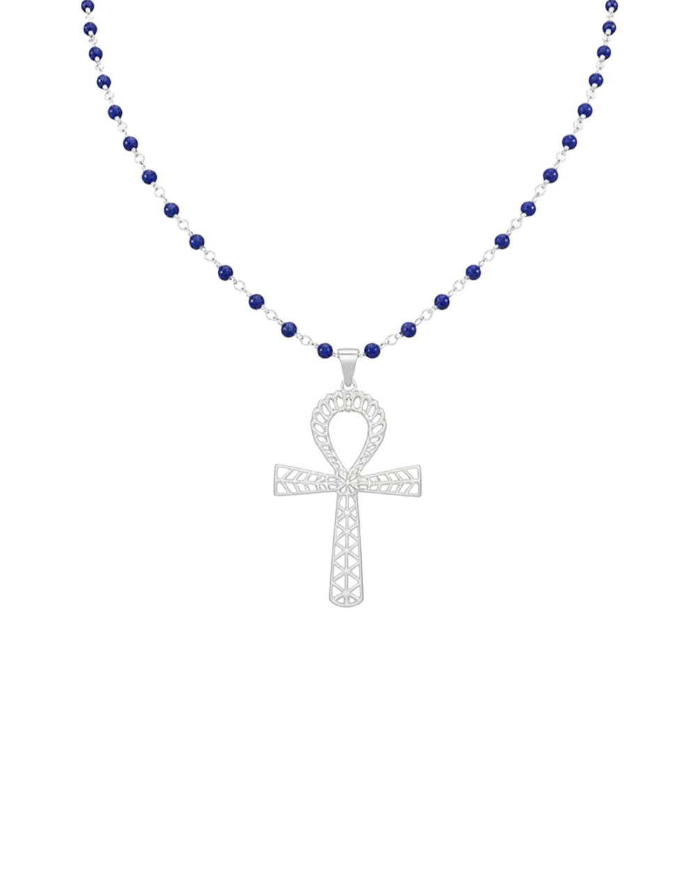 Pendant Eye Of Horus On Silver Chain With Stones