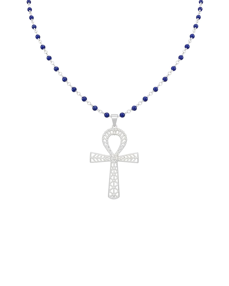 Pendant Eye Of Horus On Silver Chain With Stones