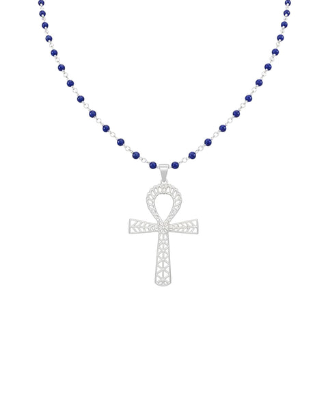 Pendant Eye Of Horus On Silver Chain With Stones