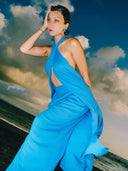 Crinkle Culottes in Azure Blue