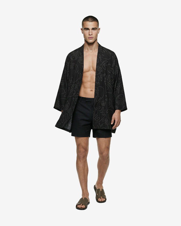 Batwing Kimono in Black On Black
