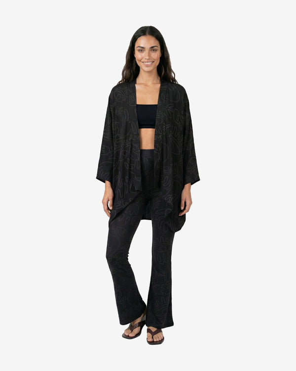 Batwing Kimono in Black On Black