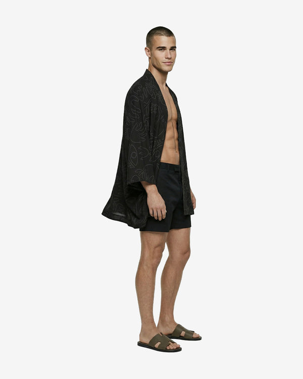 Batwing Kimono in Black On Black