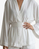 Crinkle Kimono in Pure White