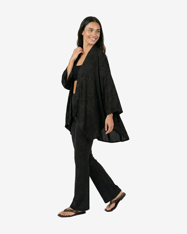 Flare Leggings in Black on Black