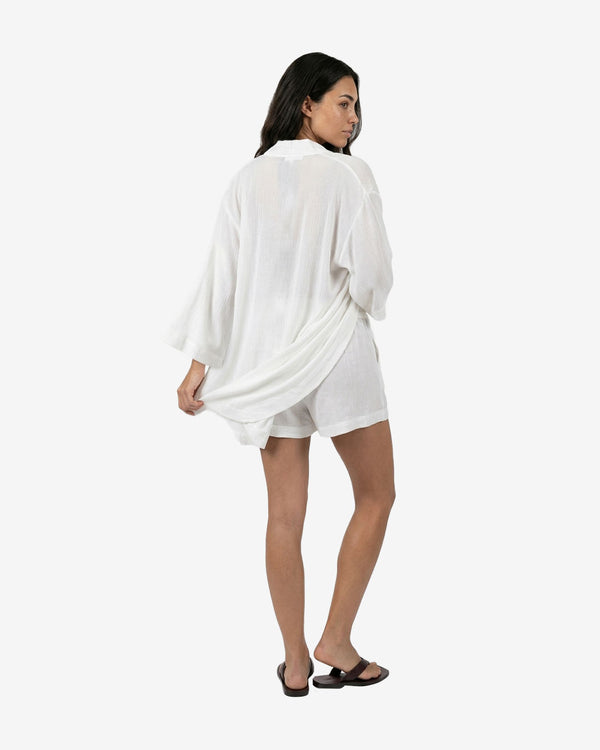 Crinkle Short Pants in Pure White