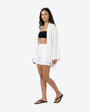 Crinkle Short Pants in Pure White