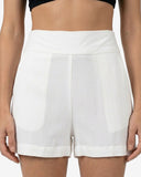 Crinkle Short Pants in Pure White