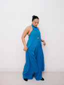 Crinkle Culottes in Azure Blue