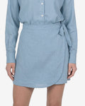 Blue linen skirt