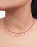 Chain Necklace 7 Stars On Strawberry Quartz