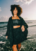 Batwing Kimono in Black on Black