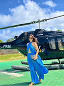 Crinkle Culottes in Azure Blue