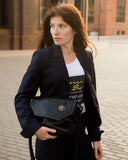 SATYAVATI Bag No. II in Black with Woven Leather Details