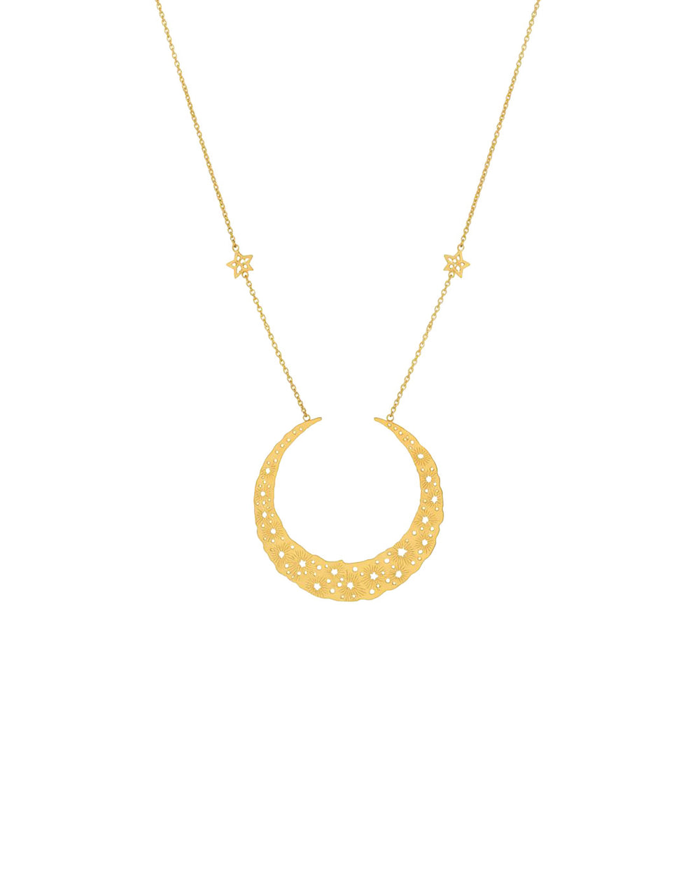 Moon Queen Necklace With Large Moon Pendant 2 Strs O The Chain