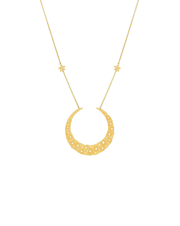 Moon Queen Necklace With Large Moon Pendant 2 Strs O The Chain