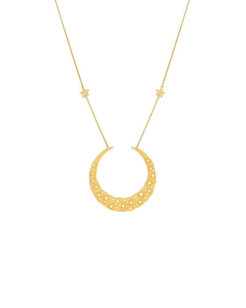 Moon Queen Necklace With Large Moon Pendant 2 Strs O The Chain