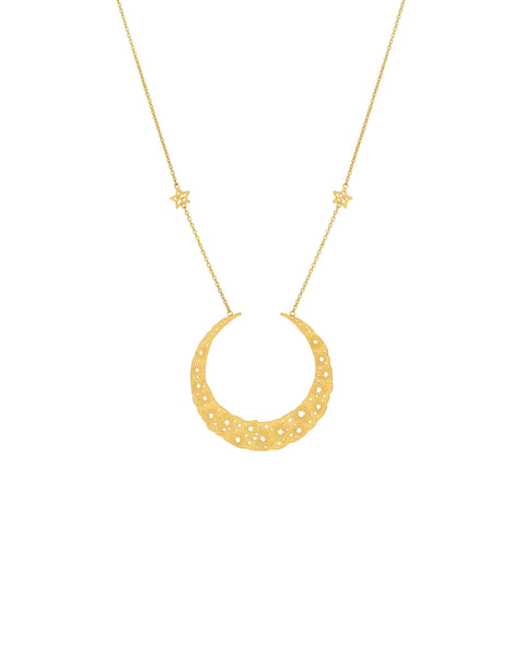 Moon Queen Necklace With Large Moon Pendant 2 Strs O The Chain