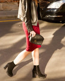 ULUPI Clutch Bag in Black with Woven Leather Details