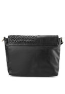 SATYAVATI Bag No. II in Black with Woven Leather Details
