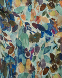 Linen Shirt Flowers Green Short Sleeve