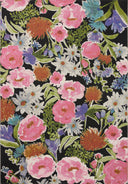Bouquet Rug in Black / Multi