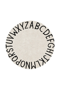 Washable Rug Round ABC in Natural/Black