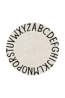 Washable Rug Round ABC in Natural/Black