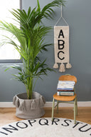 Washable Rug Round ABC in Natural/Black