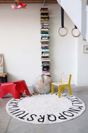 Washable Rug Round ABC in Natural/Black