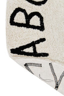 Washable Rug Round ABC in Natural/Black