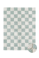 Washable Rug in Kitchen Tiles Blue Sage