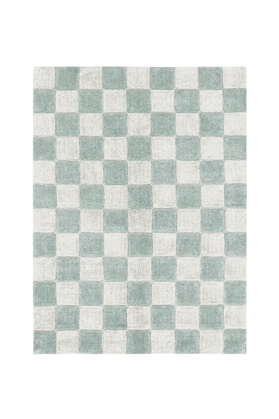 Washable Rug in Kitchen Tiles Blue Sage