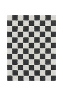 Washable Rug in Tiles Dark Grey