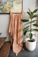 Queen Blanket Palm Leaf Embroidery