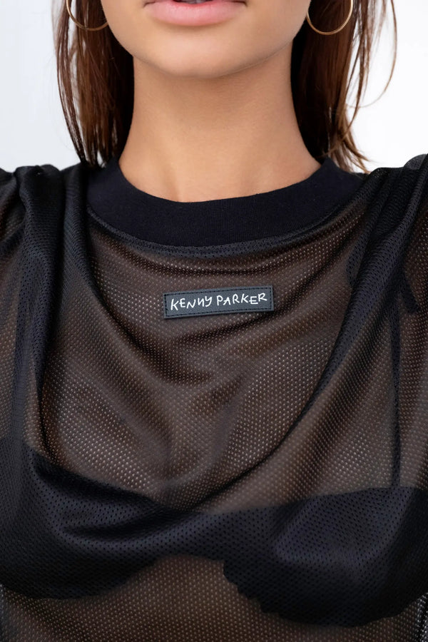 Cropped Mesh Tee