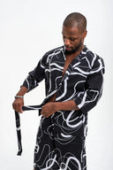 Chinese Shirt – Kuro Shiro Print